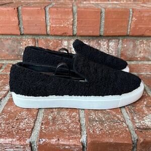 Steven New York Kimbel Black Faux Shearling Slip-On Sneaker 7 NWOT